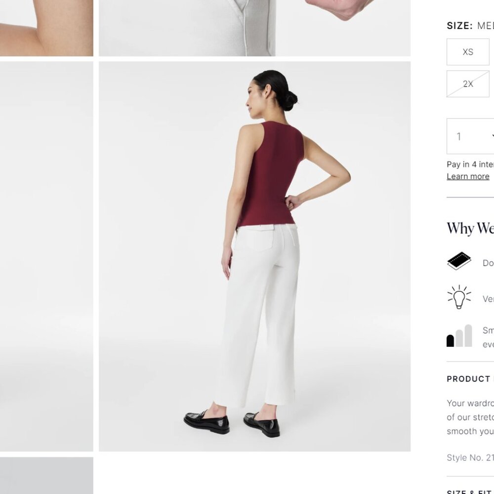 NWT SPANX Fit-to-You V-Neck Tank Red - Picture 9 of 9